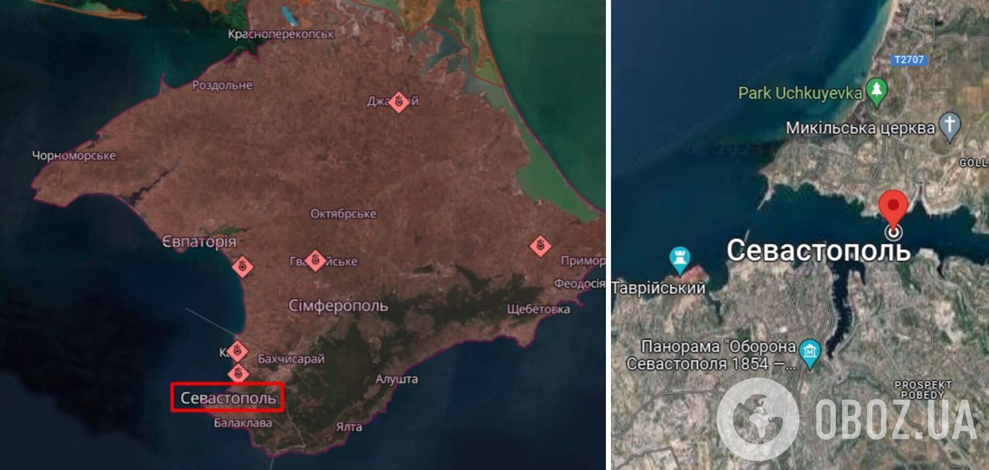 Окупанти в Севастополі поскаржилися на атаку дронів, вибухи чули й біля складів БК у Сакському районі