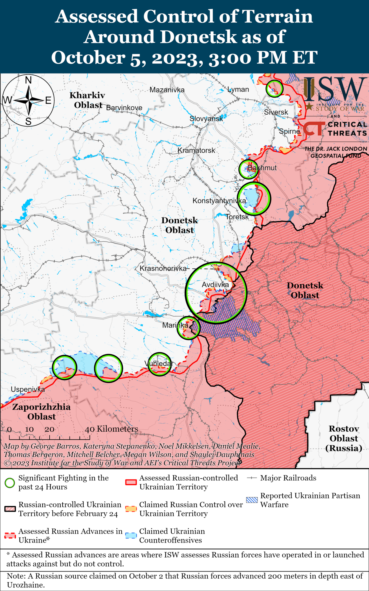 Карта бойових дій на Донеччині