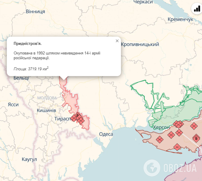 Оккупированное Приднестровье.