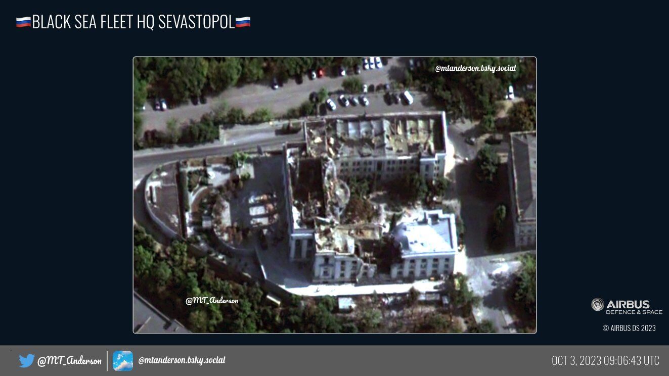 Как выглядит штаб Черноморского флота РФ в Севастополе после удара ВСУ: появилось новое спутниковое фото
