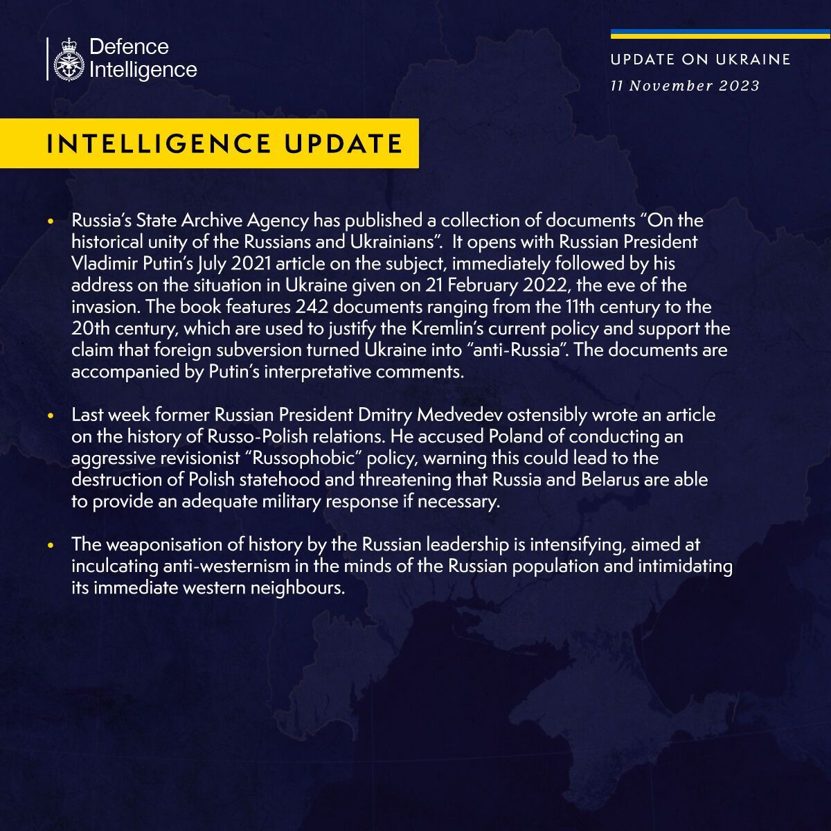 Росія використовує історію як зброю: британська розвідка пояснила пожвавлення тем про "єдність" 