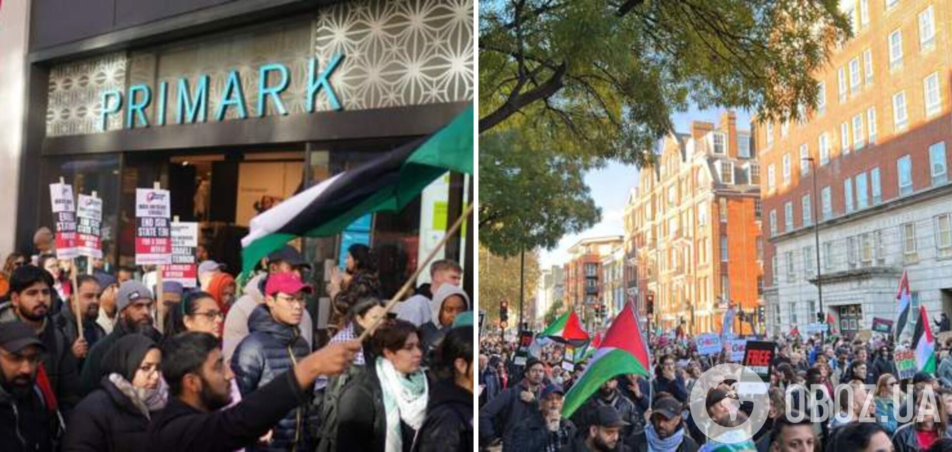 В Лондоне более 300 тысяч человек вышли на митинг за Палестину: есть задержанные, Сунак выступил с резким заявлением. Фото