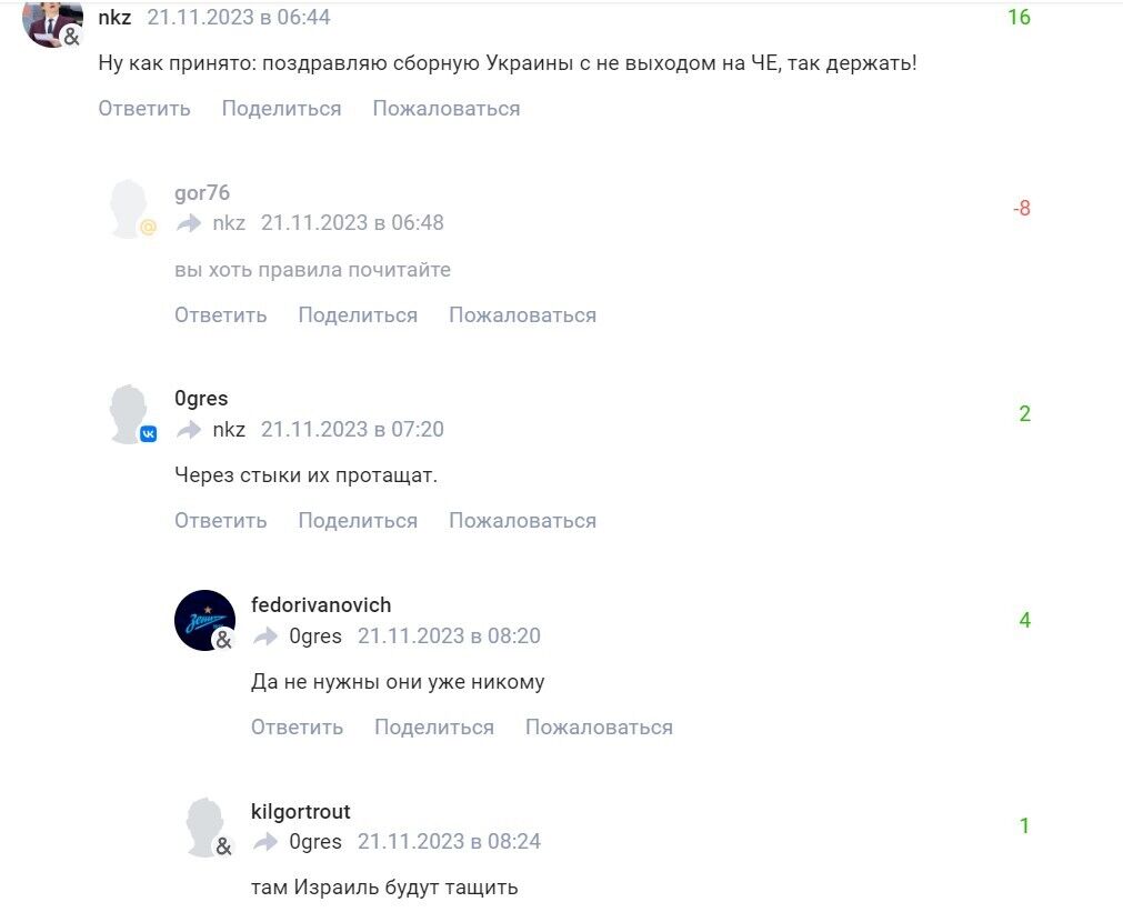 "Сборную в окопы": в России радуются, что украинцев не пустили на Евро-2024, а Мудрика назвали уклонистом