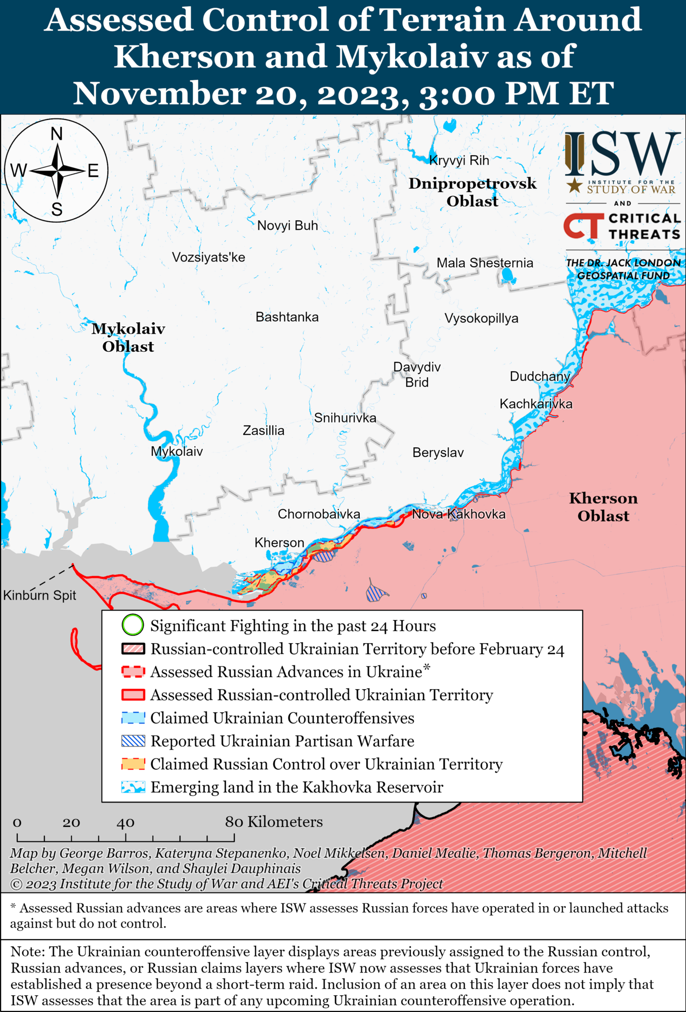 Карта боевых действий в Запорожской области