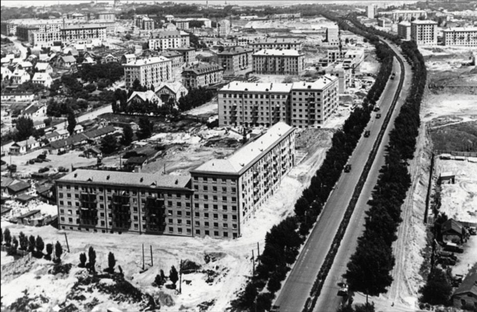 У мережі показали, який вигляд мали магістралі Києва з висоти пташиного польоту в 1950-х роках. Архівні фото
