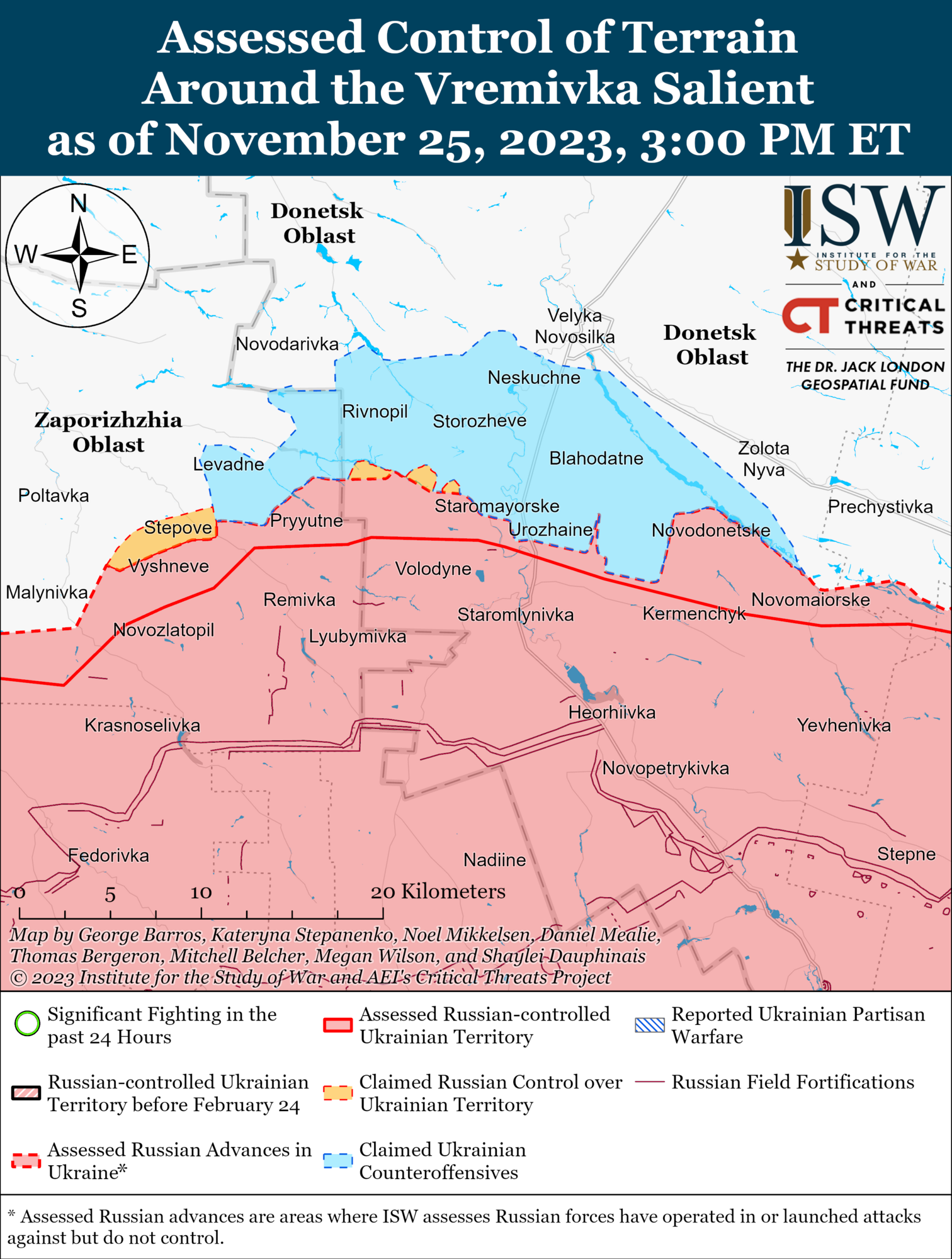 Карта боев в районе села Работино