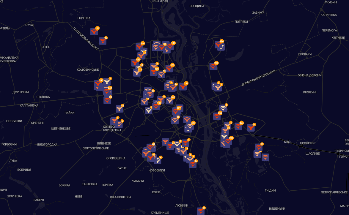 Карта провайдеров Киева – как выглядит