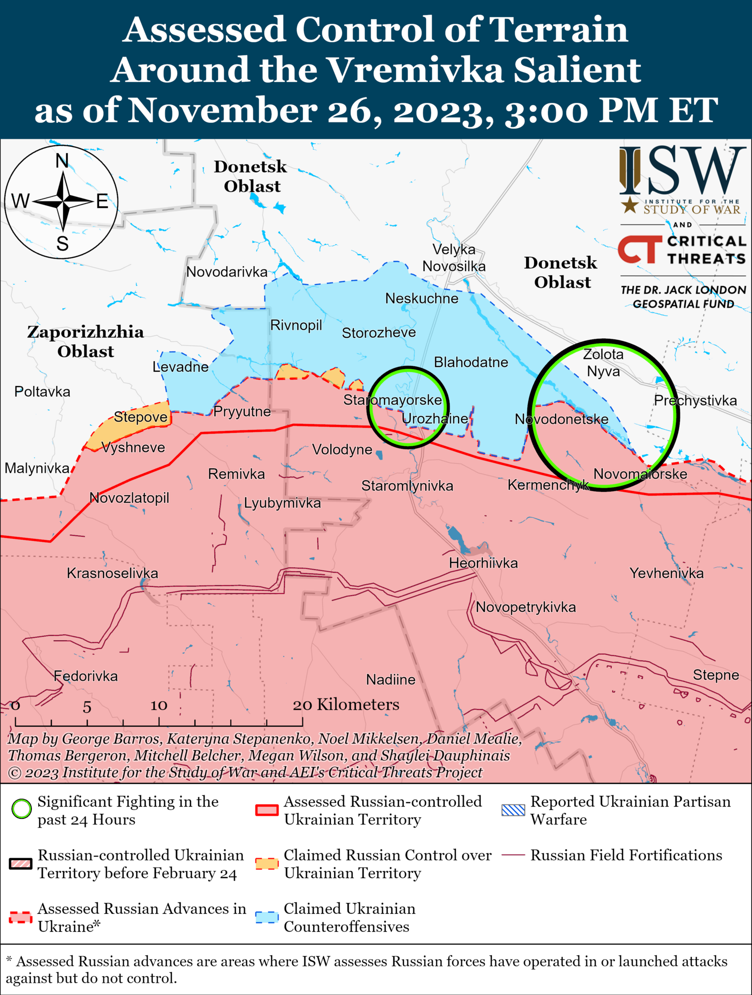 ВСУ ведут наступательные операции на Запорожье, оккупанты атакуют в районе Марьинки: анализ боевых действий от ISW. Карта