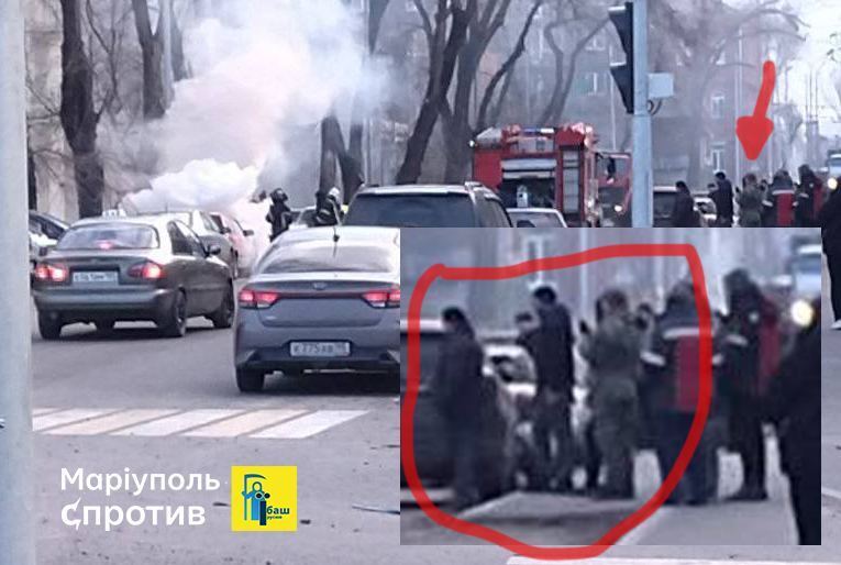 В оккупированном Мариуполе пылает автомобиль: партизаны сделали интересный намек. Фото