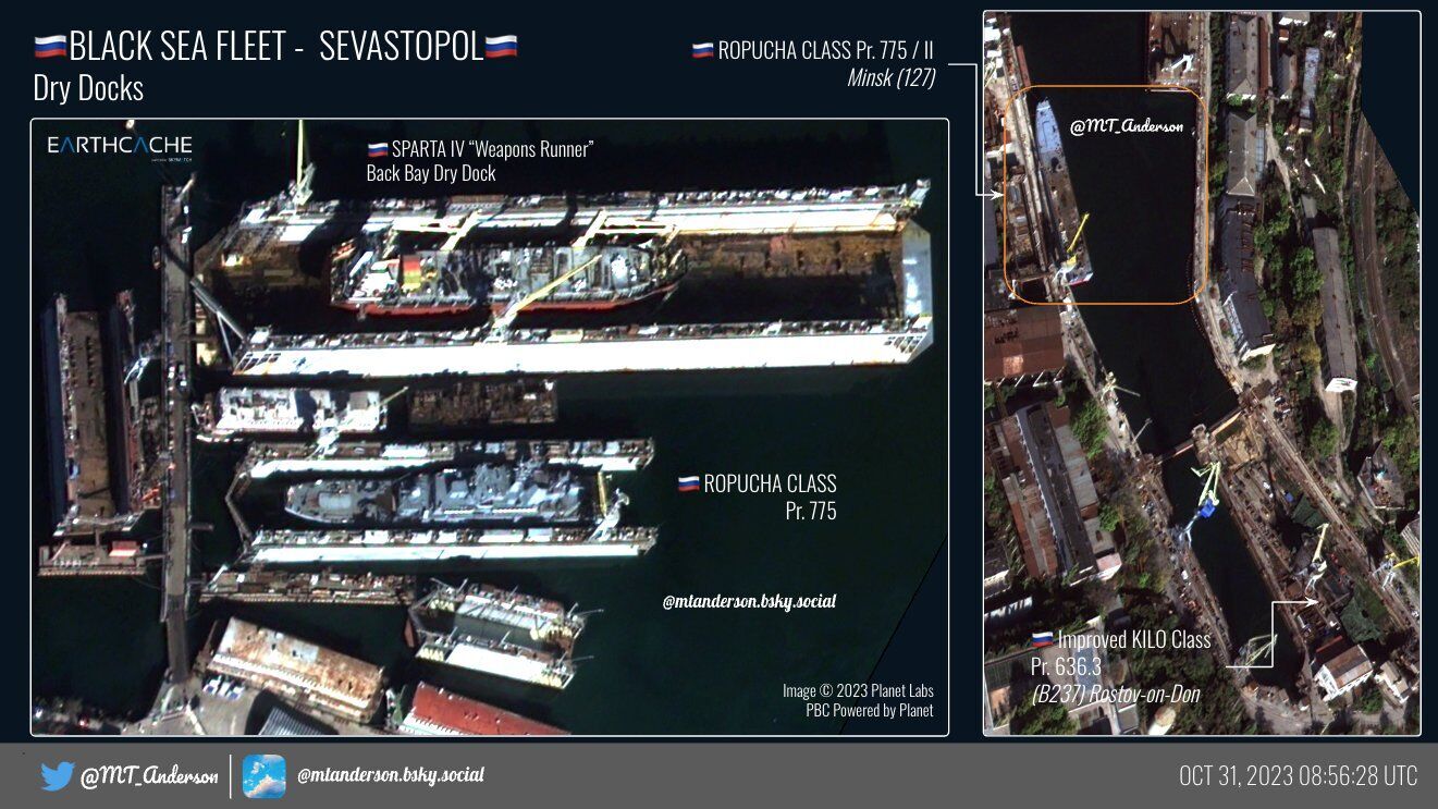 Десантний корабель "Мінськ" розібрали: опубліковано свіжі супутникові фото атакованого порта Севастополя