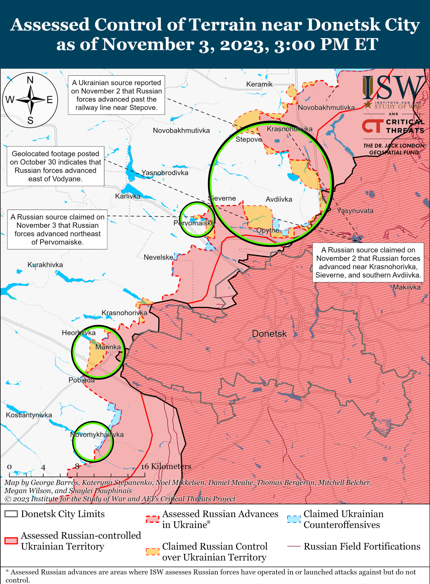 Війська РФ проводять перегрупування під Авдіївкою, ЗСУ відбили ворожу атаку в районі Вугледара – ISW