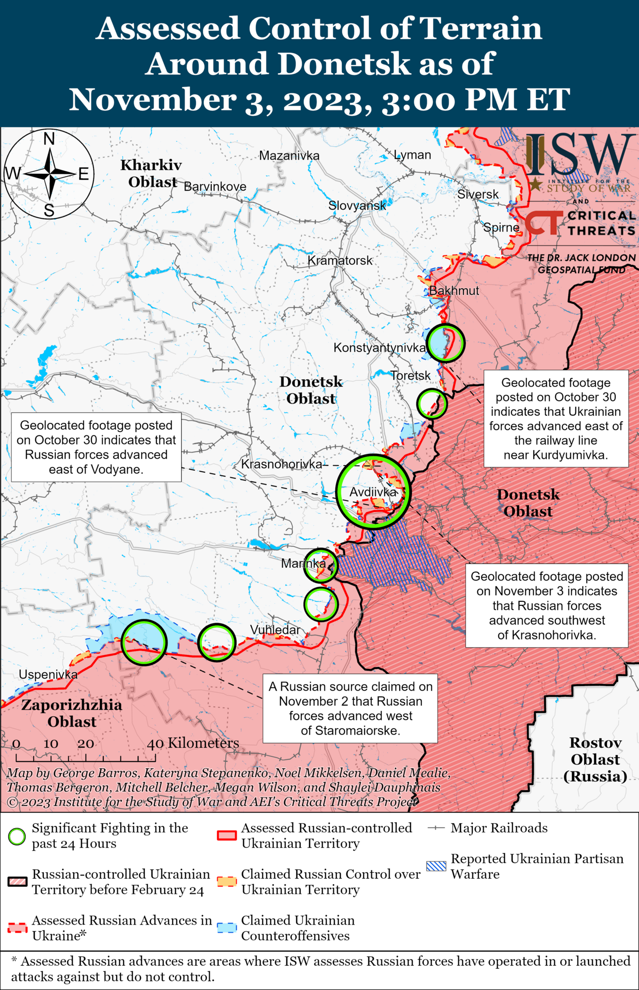 Війська РФ проводять перегрупування під Авдіївкою, ЗСУ відбили ворожу атаку в районі Вугледара – ISW