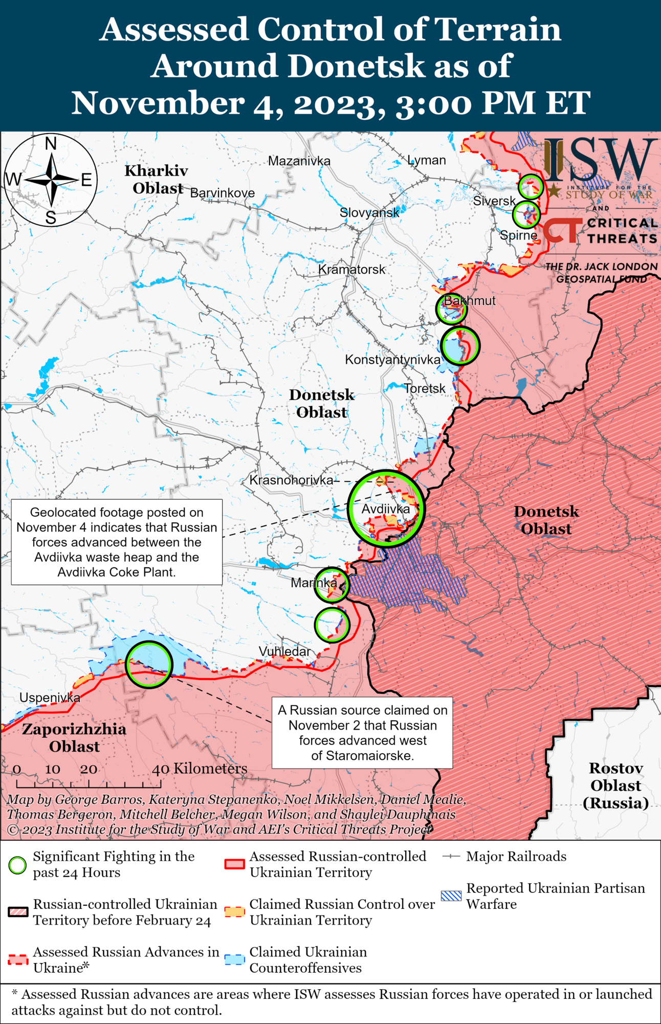 Лінія фронту у Донецькій області. Карта