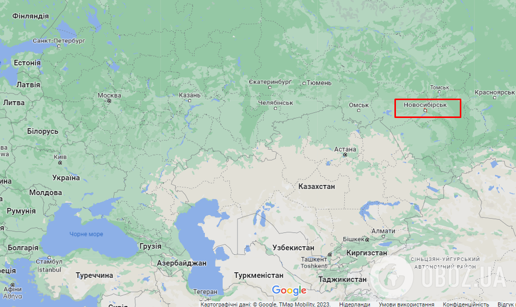 Новосибирск (Российская Федерация) на карте