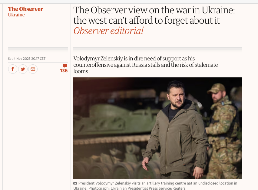 The Observer: Запад не может себе позволить забыть о войне в Украине