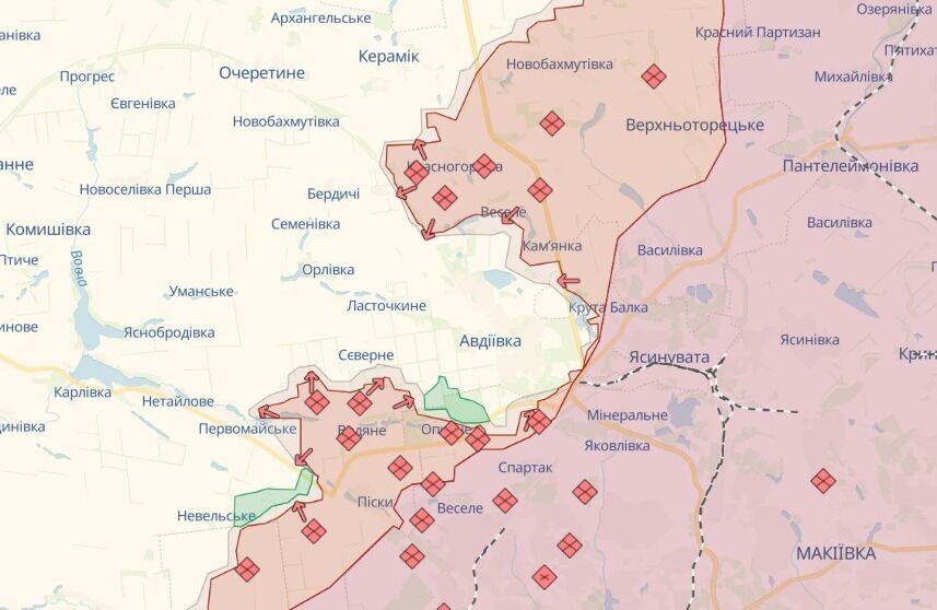 Россия начала использовать больше пехоты в атаках на Авдеевку: в Нацгвардии рассказали о ситуации. Карта