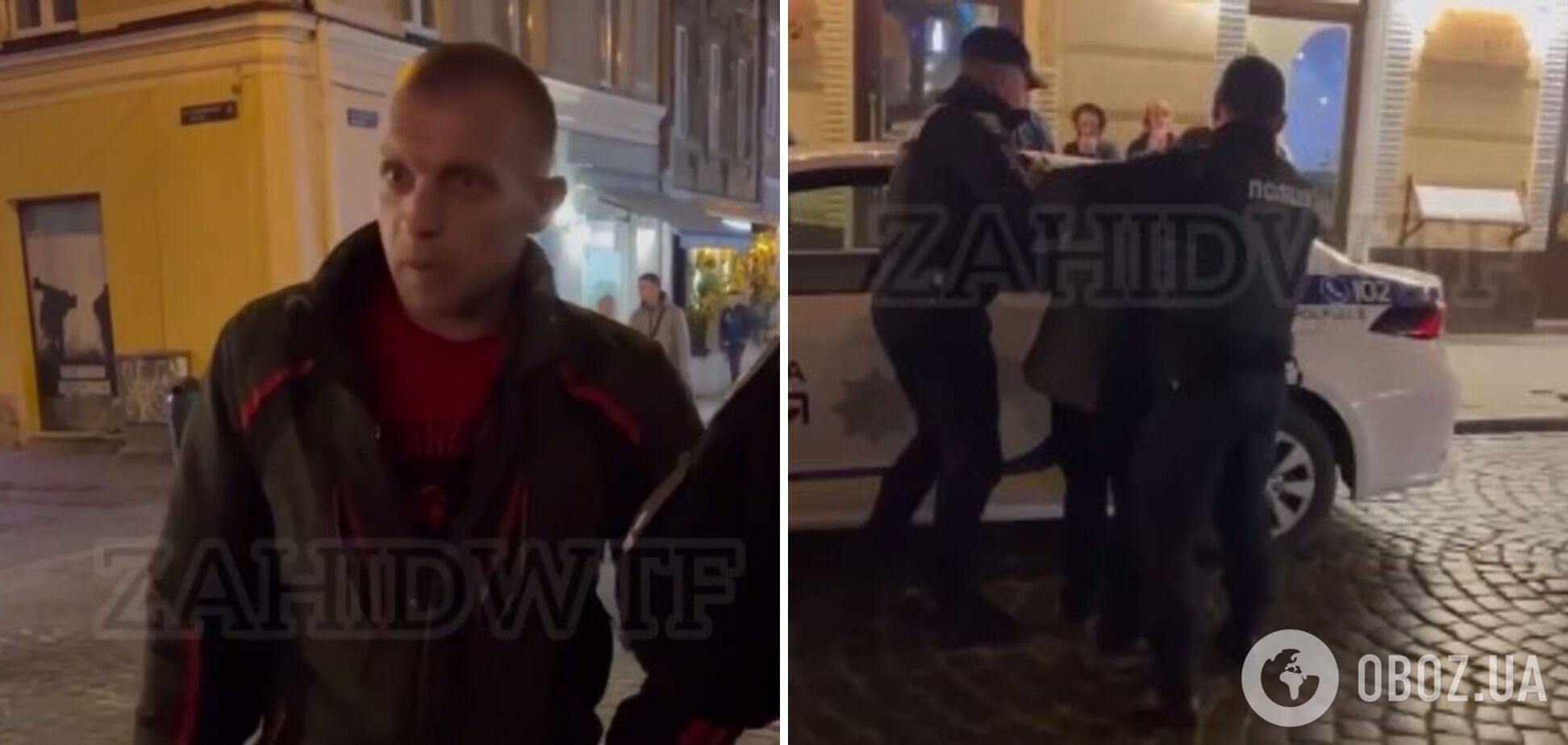 В центре Львова мужчина на всю громкость включил песни Шатунова и поплатился. Видео