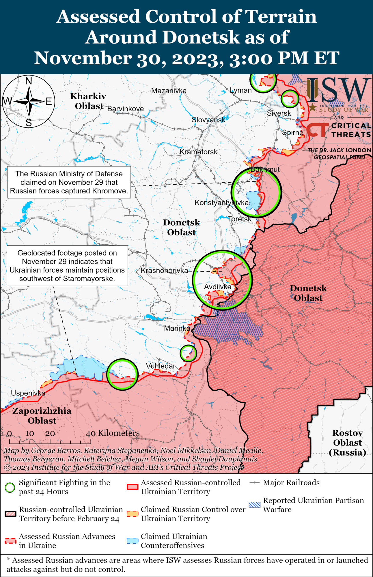 Війська РФ активізували операції в районі Кремінної, ЗСУ провели атаки на лівобережжі Херсонщини – ISW