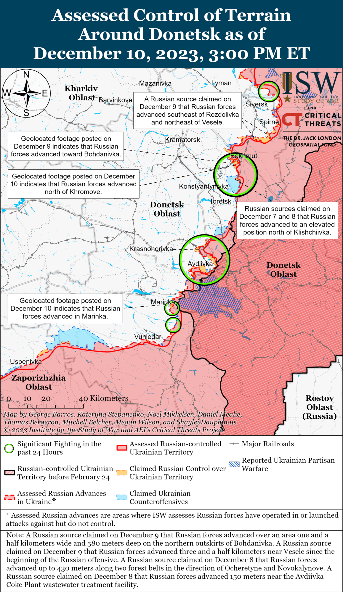 Карта боев в Харьковской и Луганской областях