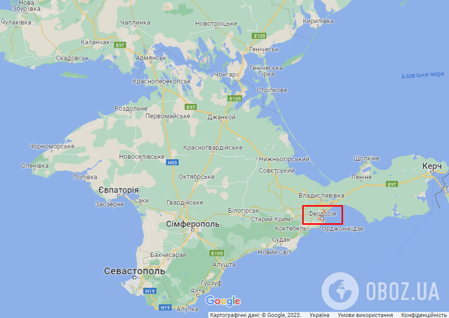 Феодосия (Крым, Украина) на карте