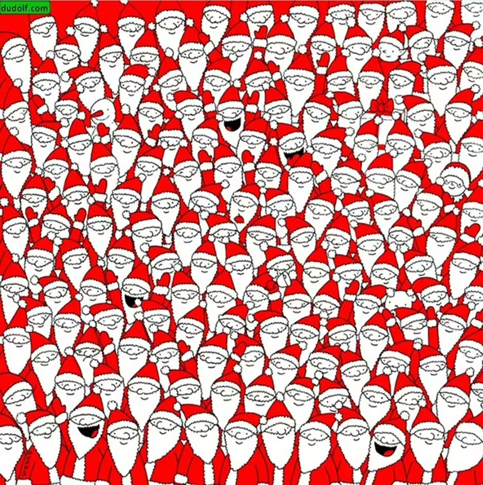 Кто спрятался между Санта Клаусами: веселая новогодняя головоломка