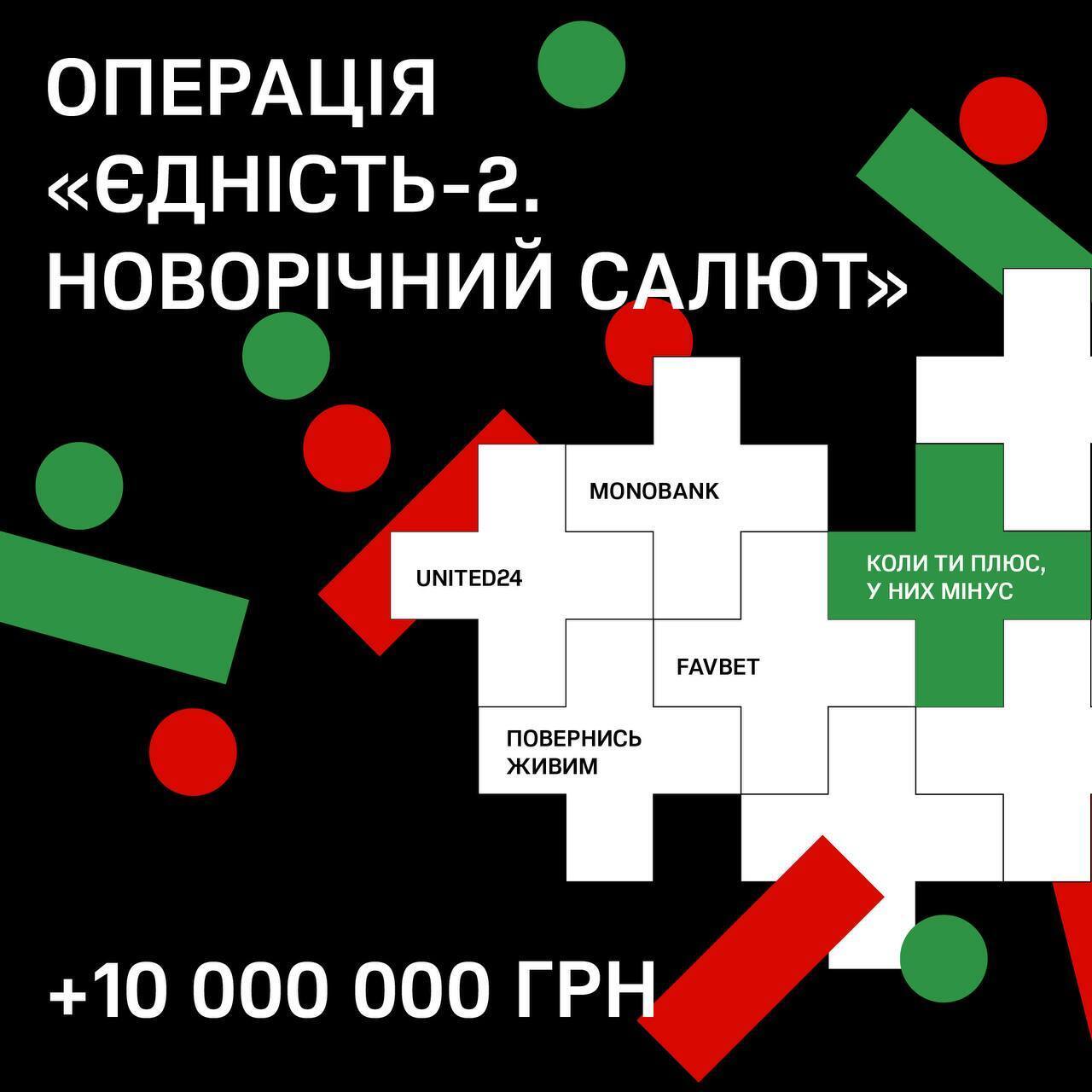 К операции "Єдність-2. Новорічний салют" присоединился Favbet: компания внесла 10 млн на FPV-дроны