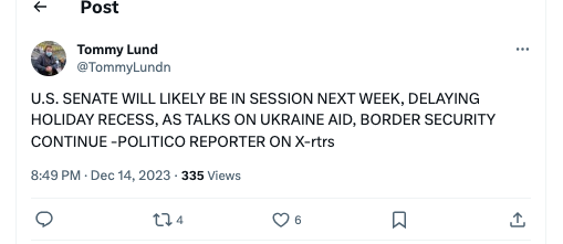 Палата представників США ухвалила оборонний бюджет із коштами для України, Сенат відклав різдвяні канікули