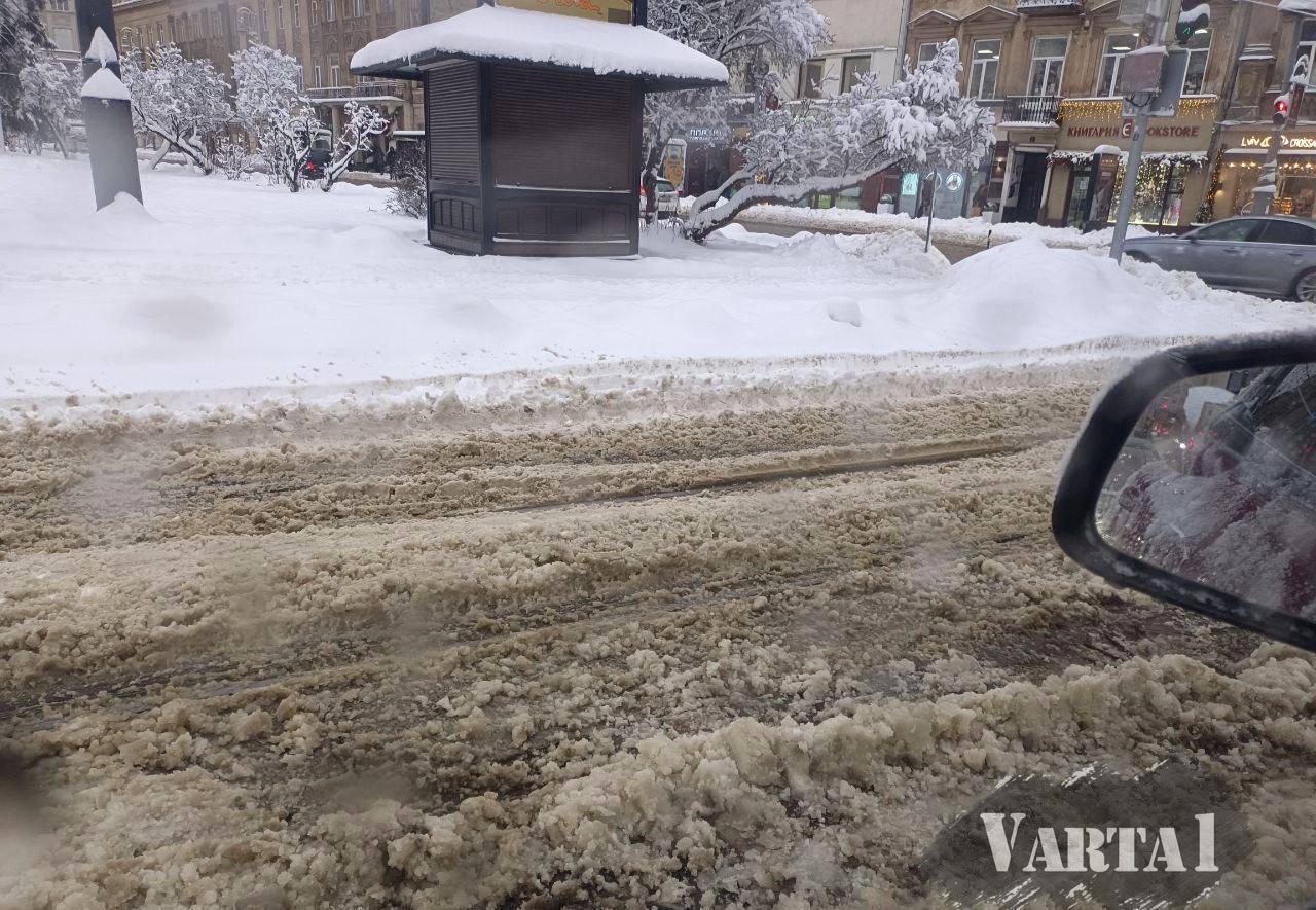 На Львівщині через снігопад сотні населених пунктів залишилися без світла, дорога перетворилася на ковзанку
