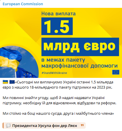 ЄС надав Україні макрофінансову допомогу