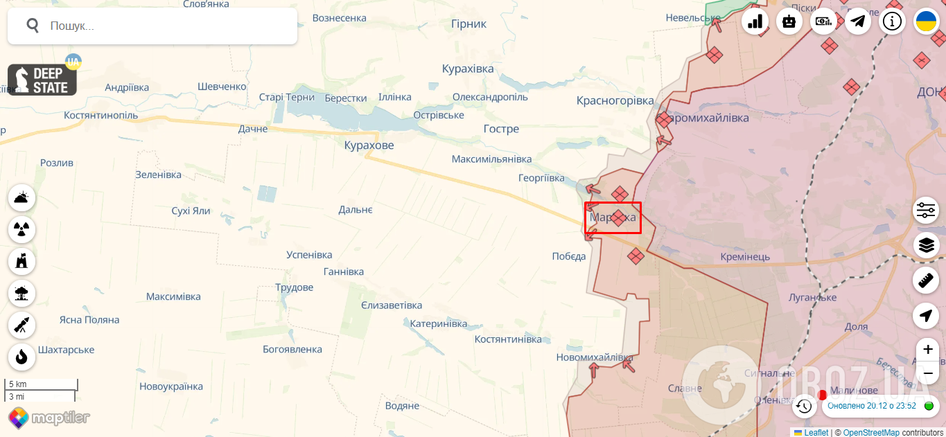 Марьинка (Донецкая область) на карте