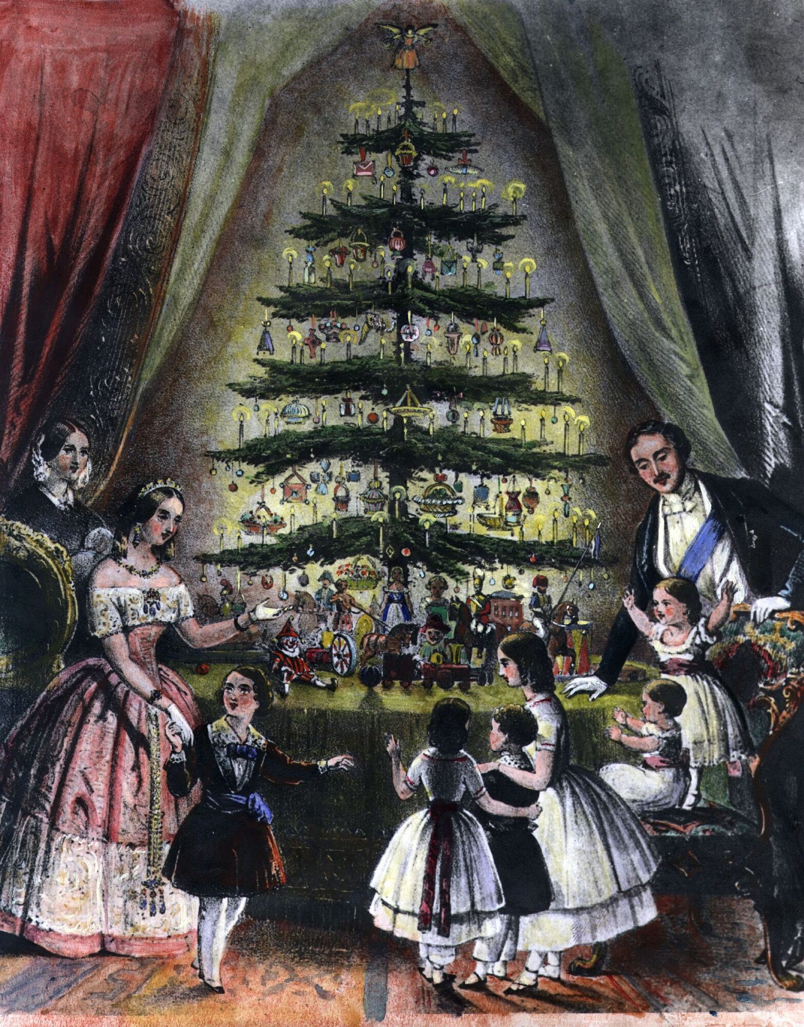 Королева Вікторія і принц Альберт з дітьми на Різдво
