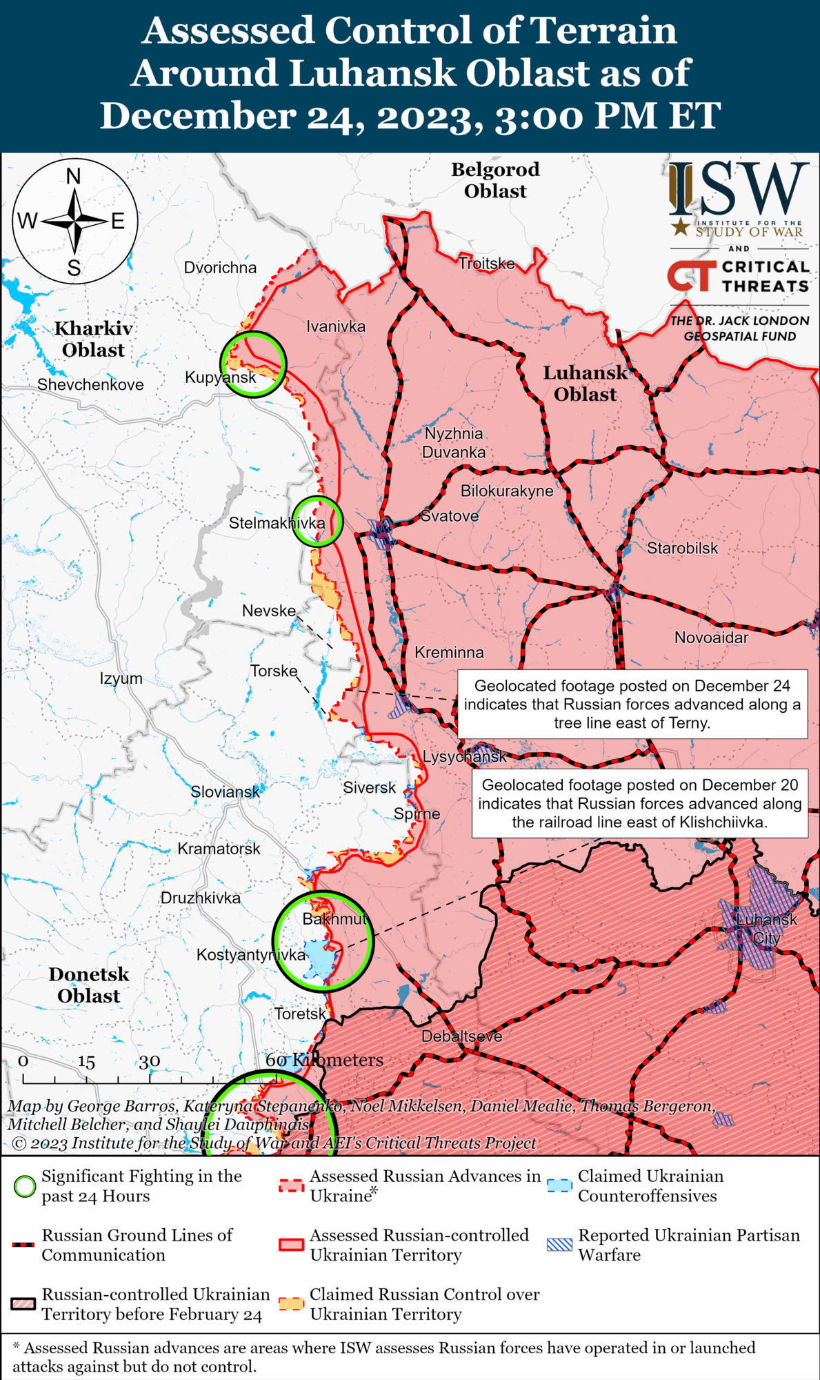 Війська РФ просунулися в районі Кремінної, ВСУ мають успіхи біля Бахмута: аналіз бойових дій від ISW