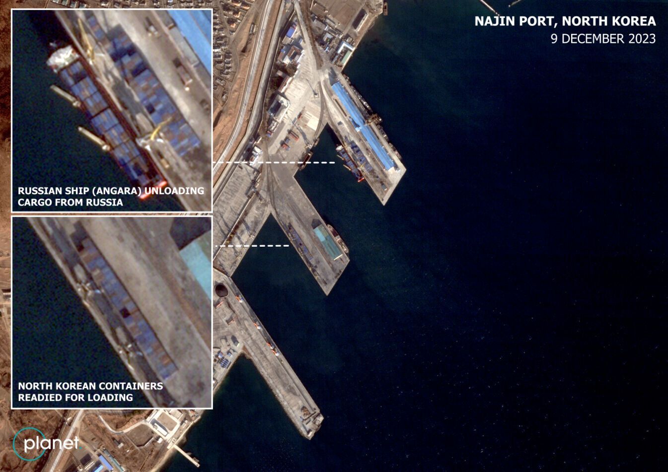 Порт Наджин в Северной Корее 9 декабря