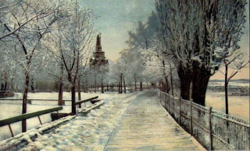 В сети показали, как выглядел зимний Киев на открытках более чем 100-летней давности. Фото