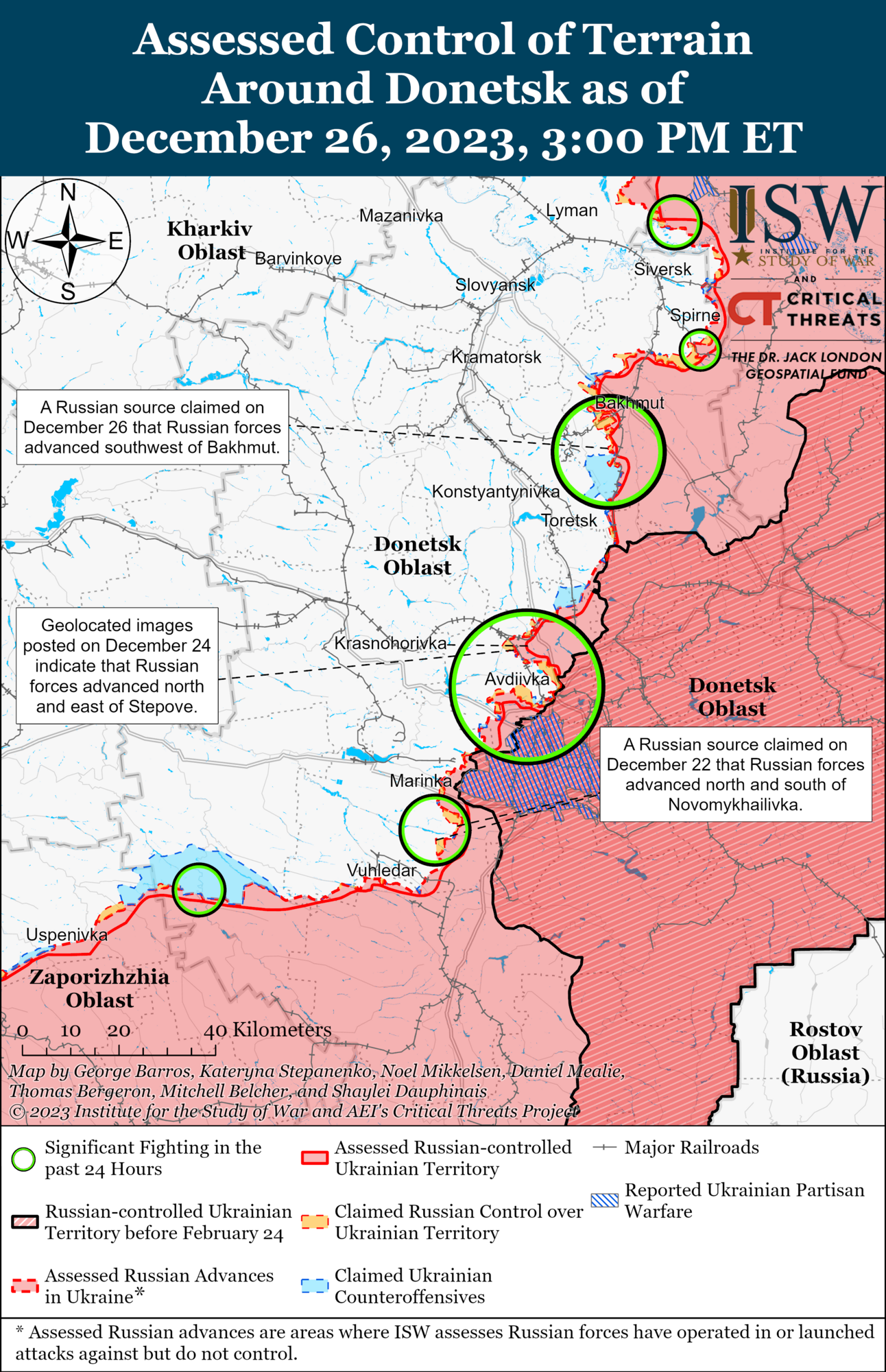 Окупанти просунулися під Куп'янськом, біля Кринок на лівобережжі Херсонщини йдуть бої: аналіз від ISW. Карта