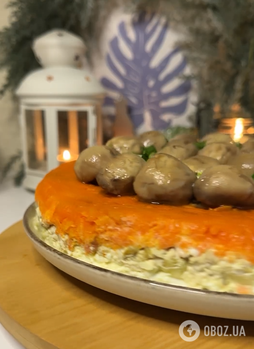Ефектний святковий салат ''Грибна галявина'': смачніший за ''Мімозу''