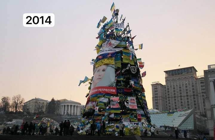 В сети напомнили, какой была главная елка Украины с 1955 по 2022 год. Фото