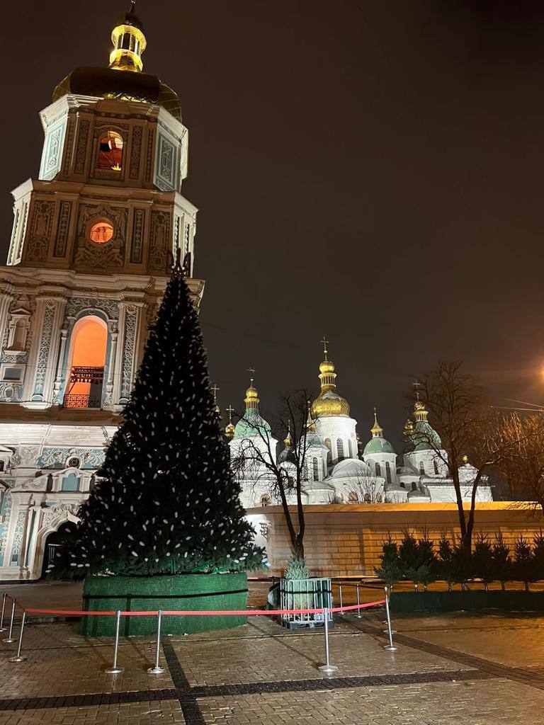 Небольшая, но жизнеутверждающая: в Киеве установили праздничную елку. Фото