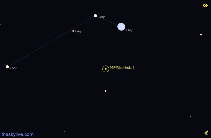 Комета 96P/Machholz 1 как увидеть на небе