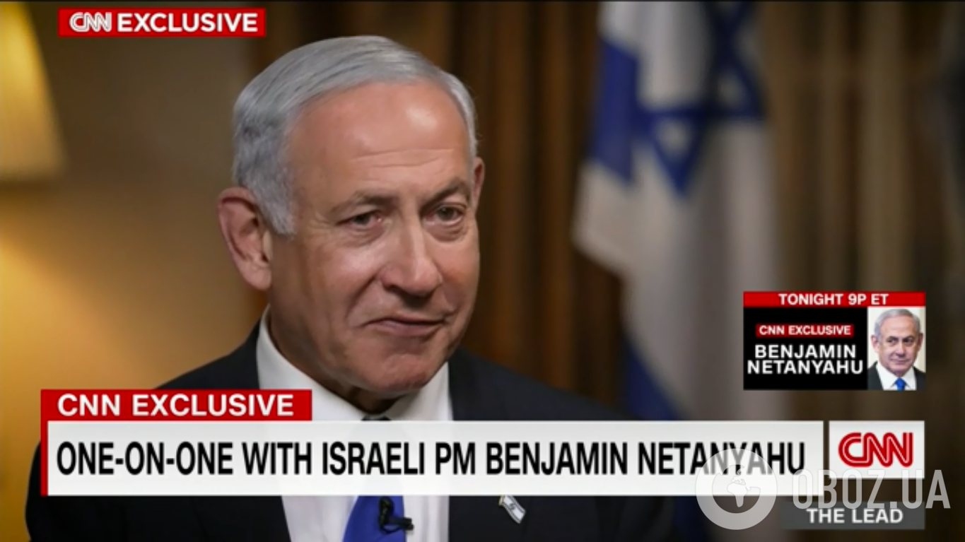 Біньямін Нетаньягу під час запису інтерв'ю
