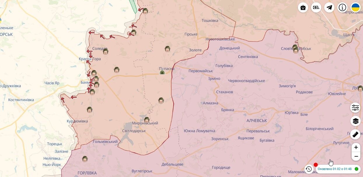 ЗСУ відбили ворожі атаки в районах Спірного і Бахмута, уражено пункт управління і склад БК ворога – Генштаб 