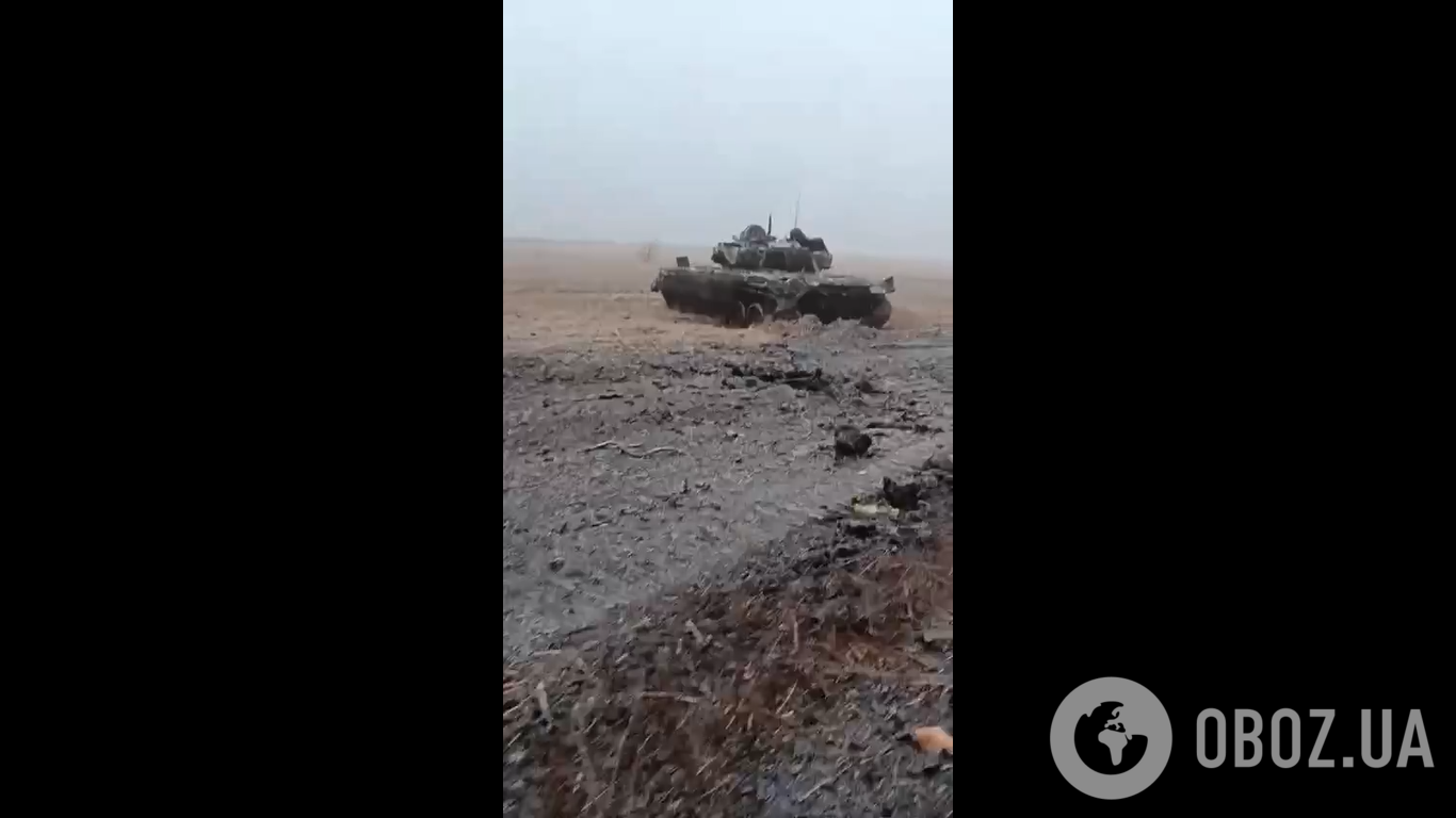 Уничтоженный российский танк под Угледаром