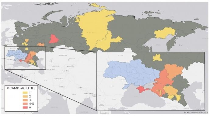 У РФ та окупованому Криму діє мережа таборів для ''перевиховання'' українських дітей. Карта