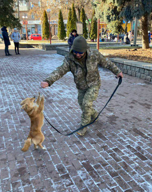 В Черкассах военного не пустили в маршрутку с собакой, которая служила с ним на Бахмутском направлении