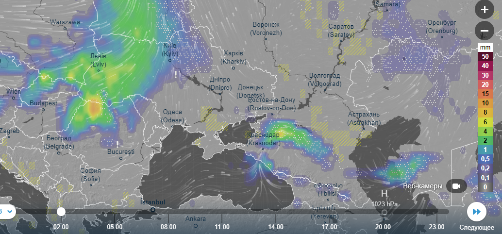 На Украину надвигается атмосферный фронт со снегом и дождями: народный синоптик дал прогноз на ближайшие дни. Карта