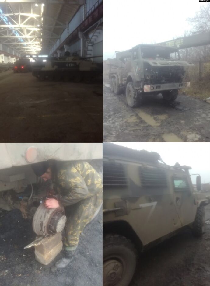 Російські пропагандисти випадково "засвітили" ремонтну базу військової техніки під Луганськом. Фото