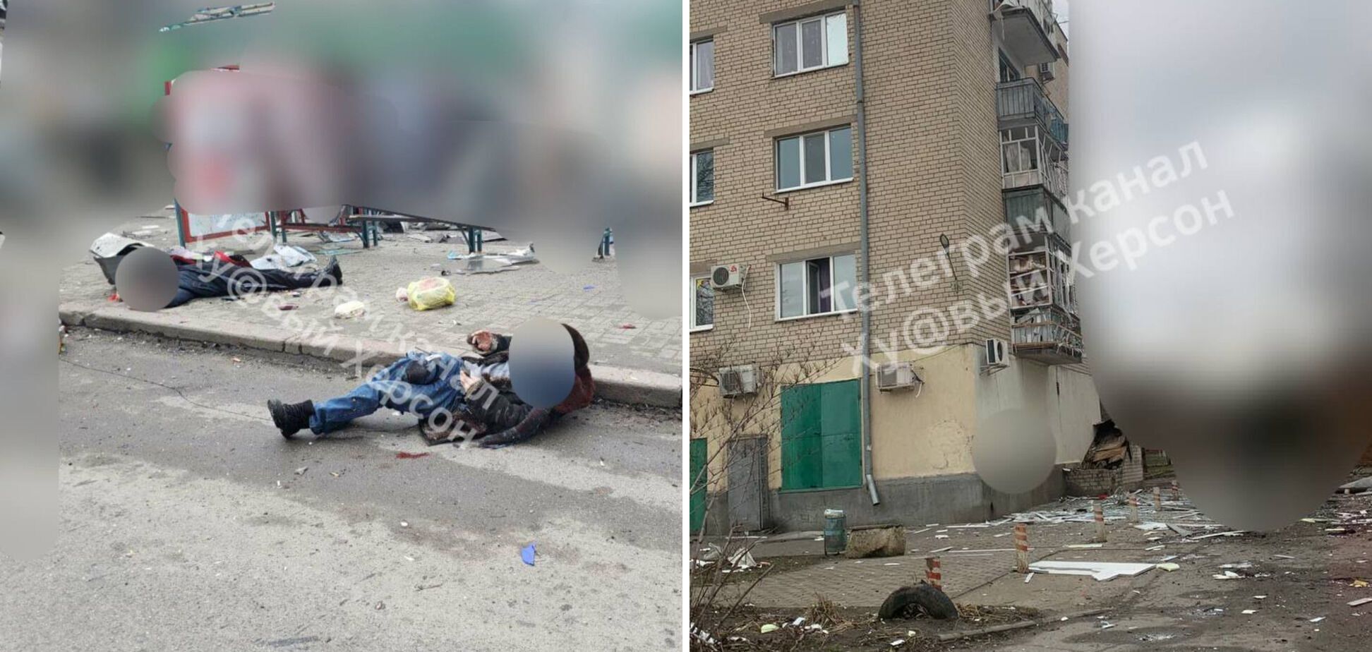 Оккупанты во время речи Путина ударили по Херсону и Очакову, попали в рынок и остановку: погибли 5 человек, многие ранены. Видео