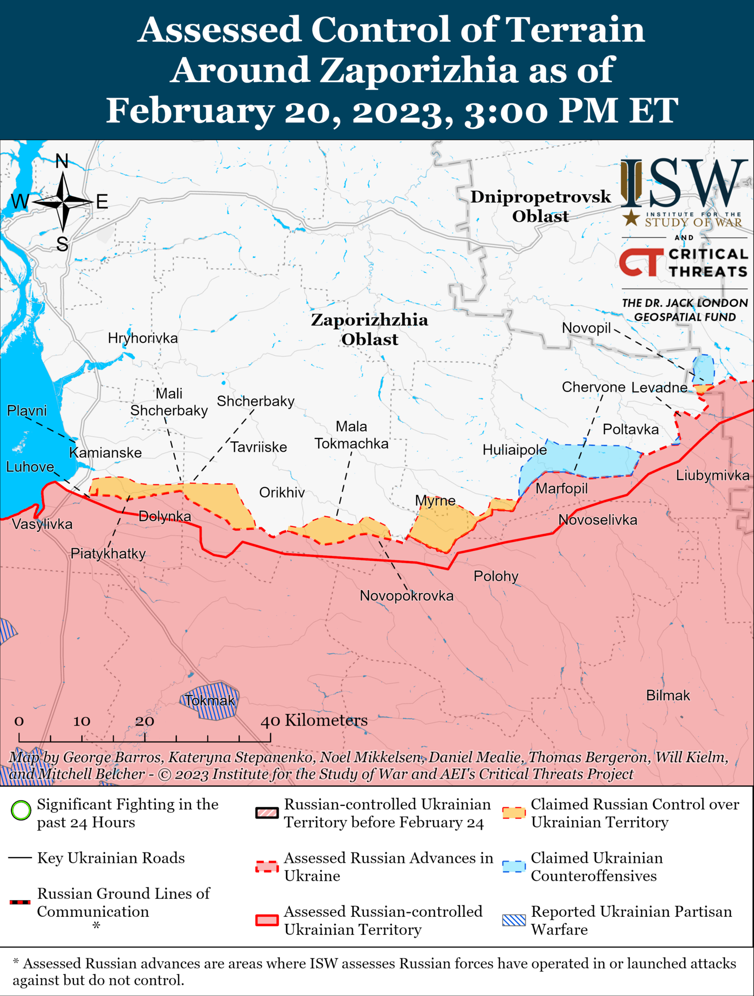 Ситуация в Запорожской области. Карта