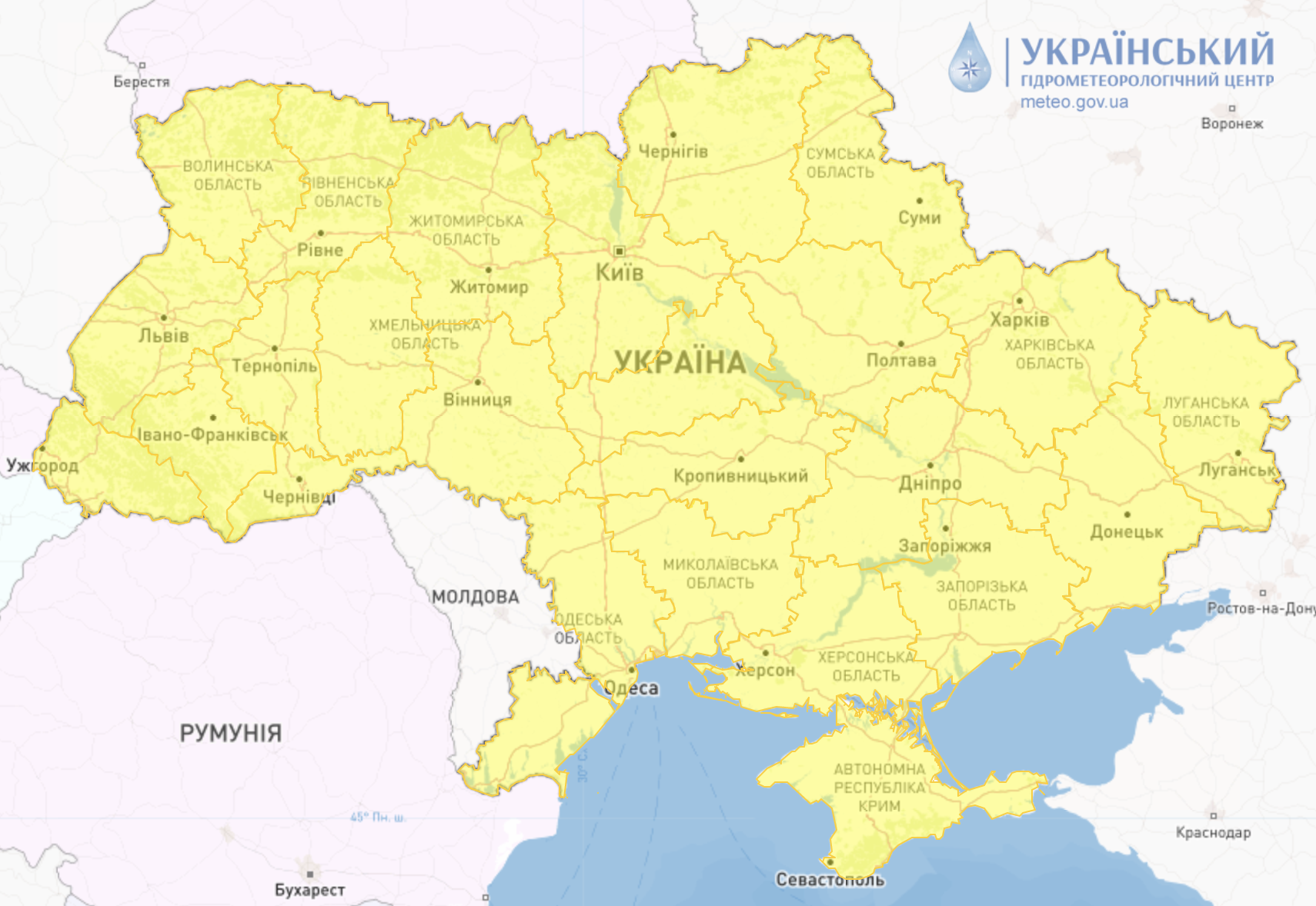 Потепліє, але буде вітряно і мокро: синоптики оновили прогноз на вівторок. Карта 