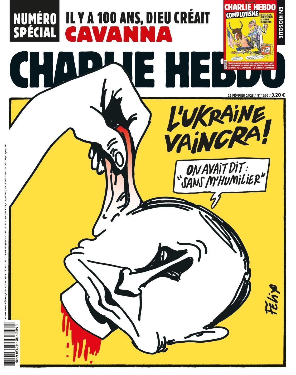 "Украина победит!": Charlie Hebdo разместил жесткую карикатуру на Путина на обложке